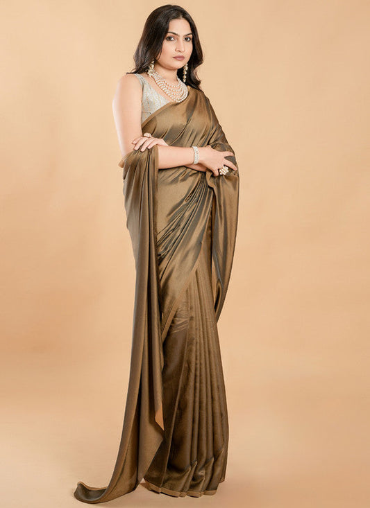 Asisa Bronze Super Soft Burfi Silk Saree With Lycra Blouse